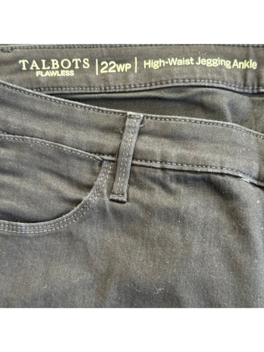 Talbots Womens High-Waist Jegging Ankle Black Plus 22WP Petite Cotton Blend New - Picture 7 of 16